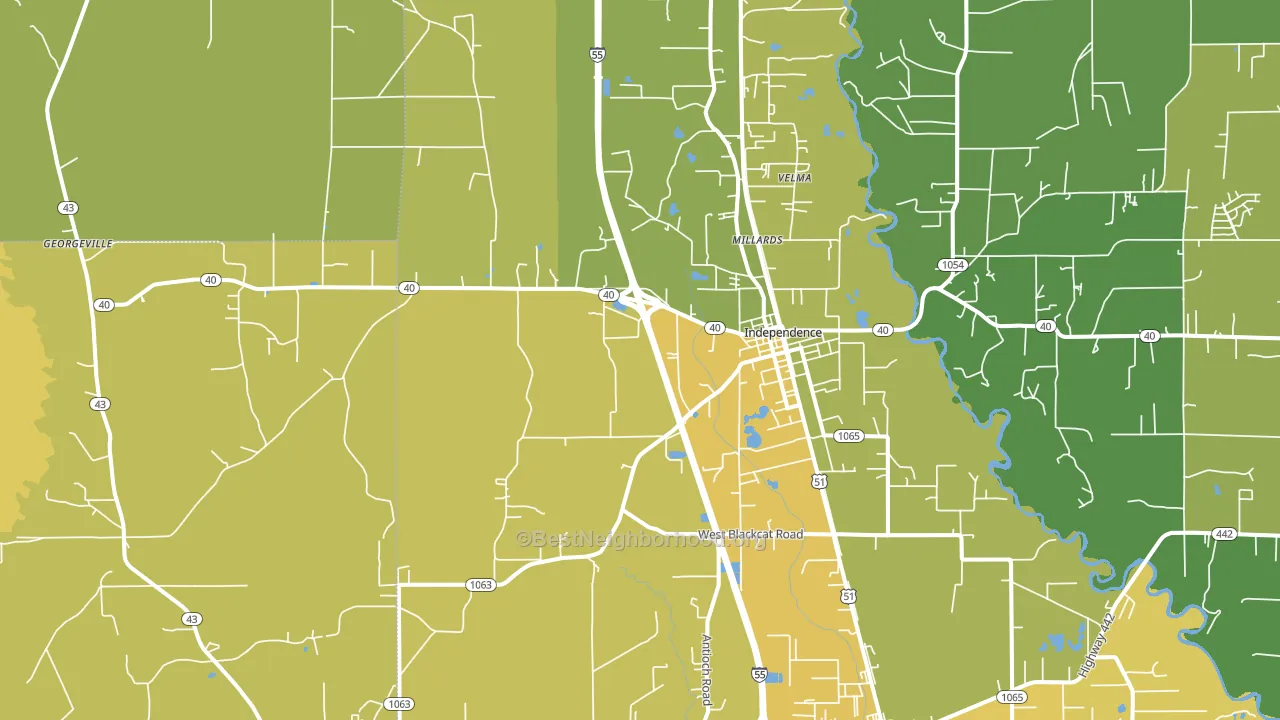 70443, LA block-group voter-turnout map