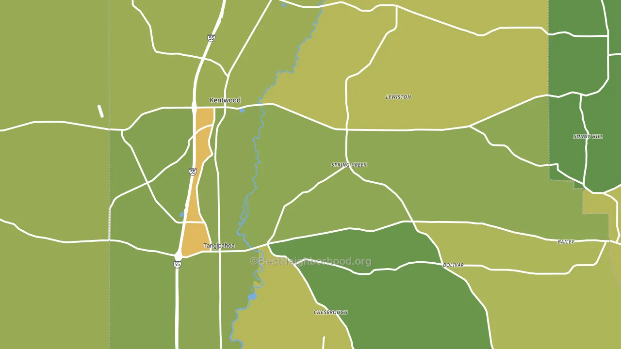70444, LA block-group voter-turnout map
