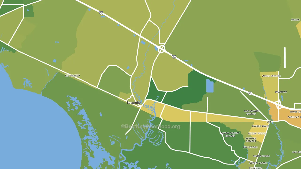 70445, LA block-group voter-turnout map