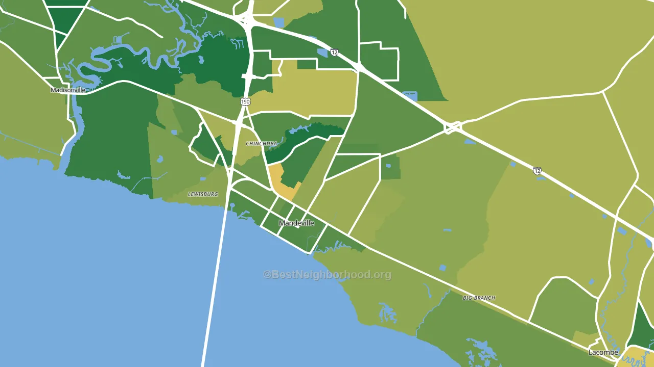 70448, LA block-group voter-turnout map