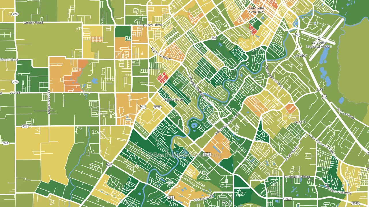 70503, LA block-group voter-turnout map