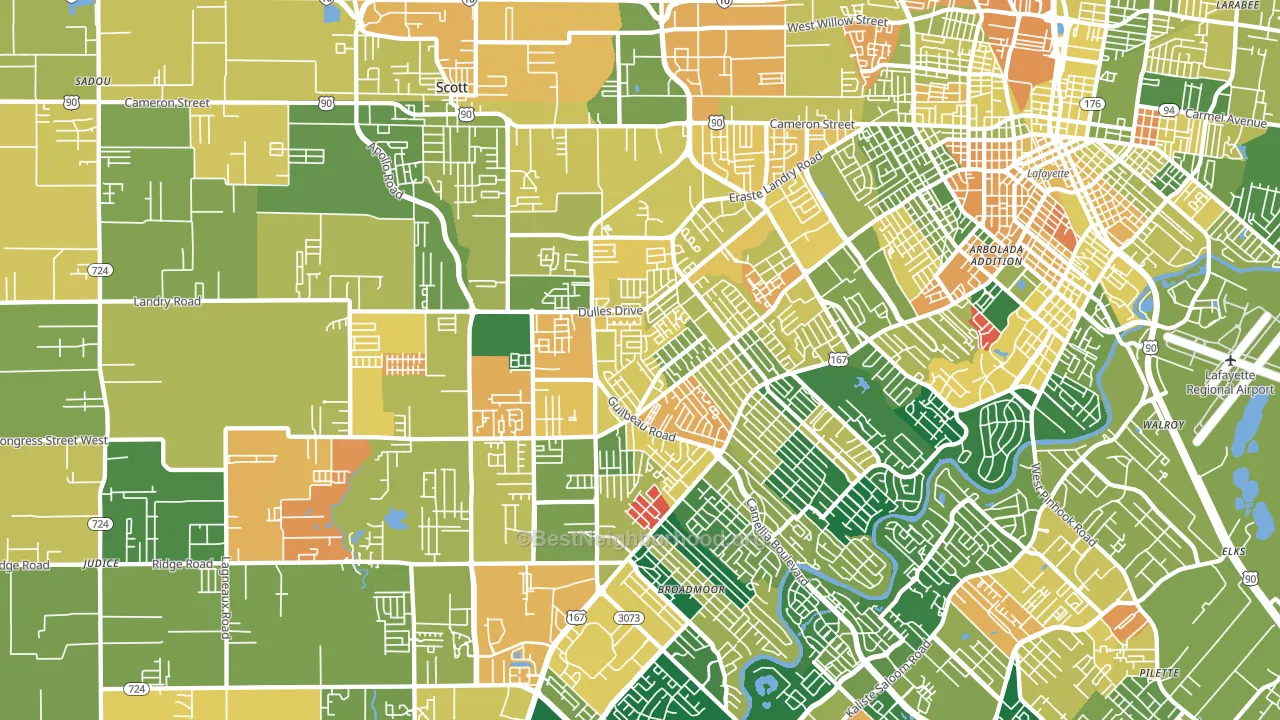 70506, LA block-group voter-turnout map