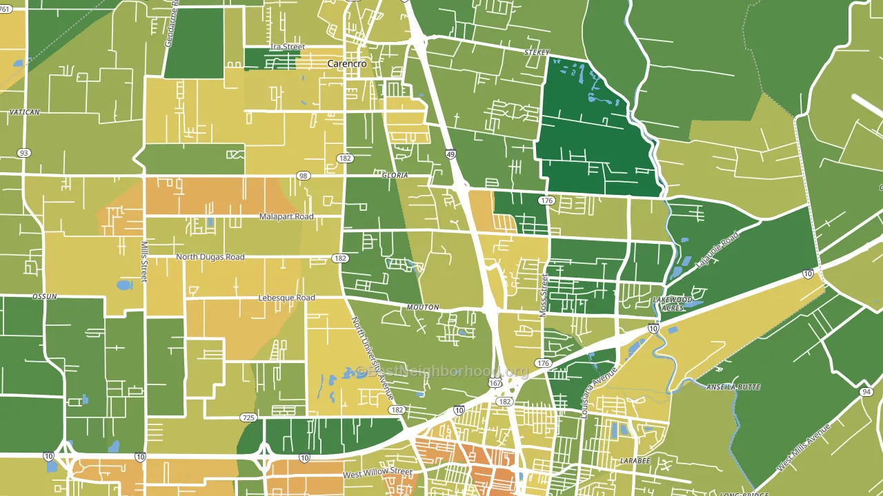 70507, LA block-group voter-turnout map