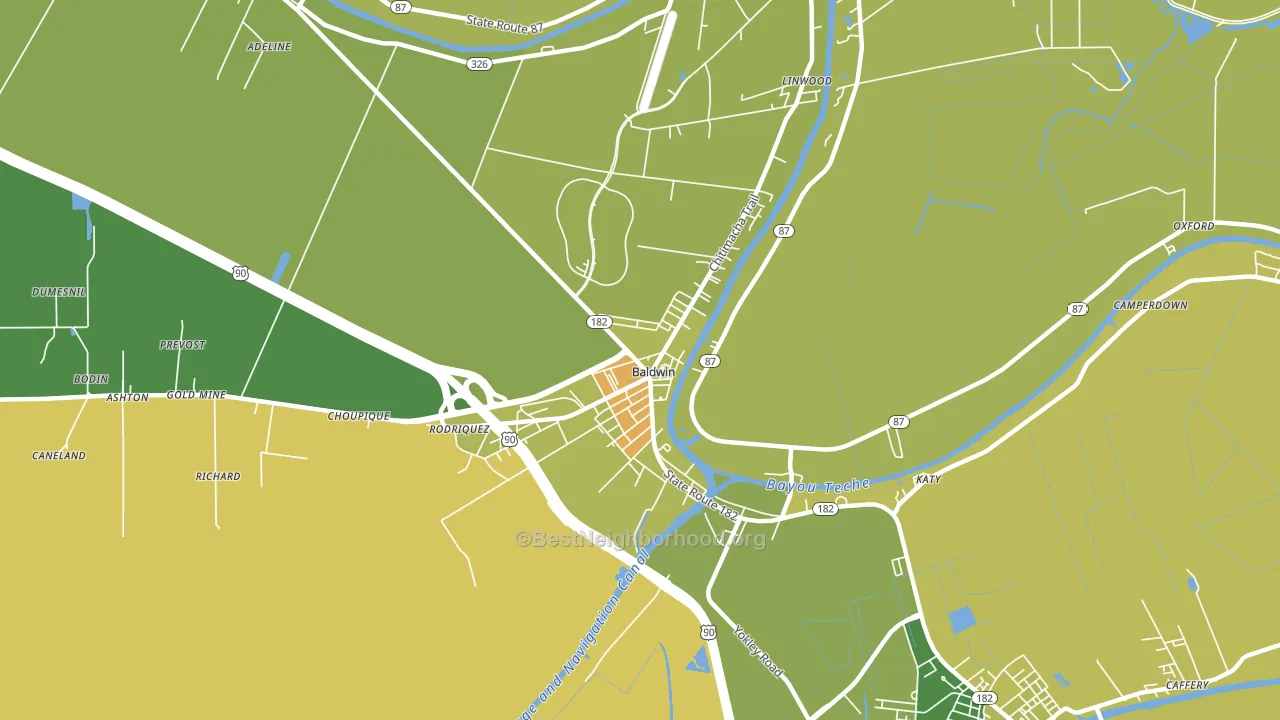 70514, LA block-group voter-turnout map