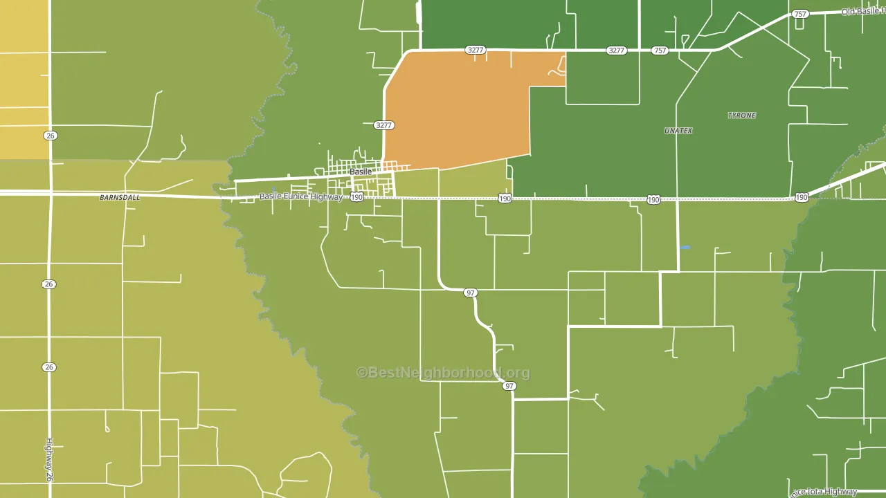 70515, LA block-group voter-turnout map