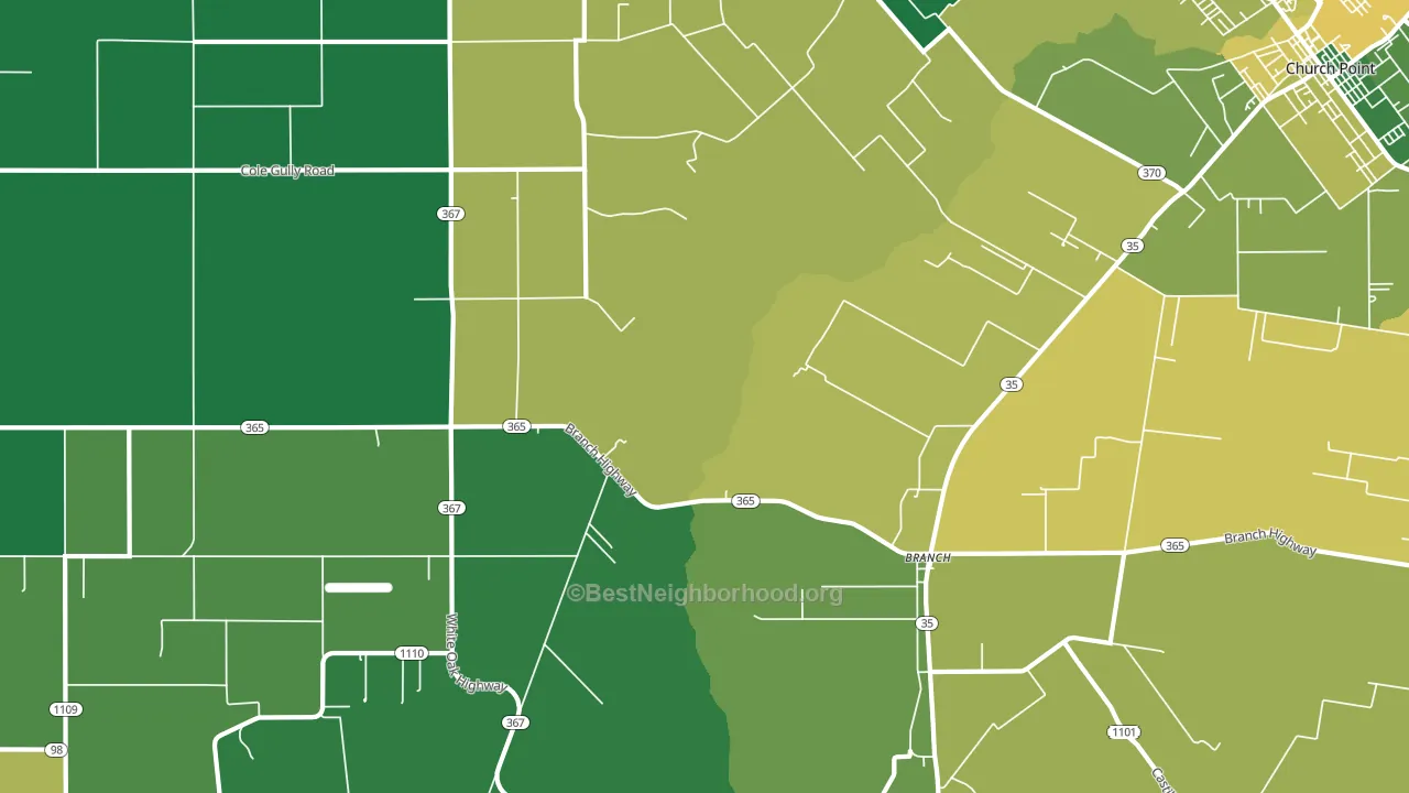 70516, LA block-group voter-turnout map