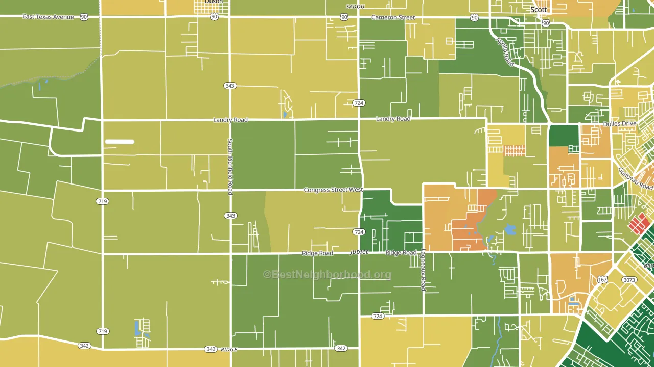 70529, LA block-group voter-turnout map