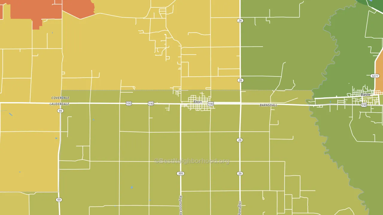 70532, LA block-group voter-turnout map