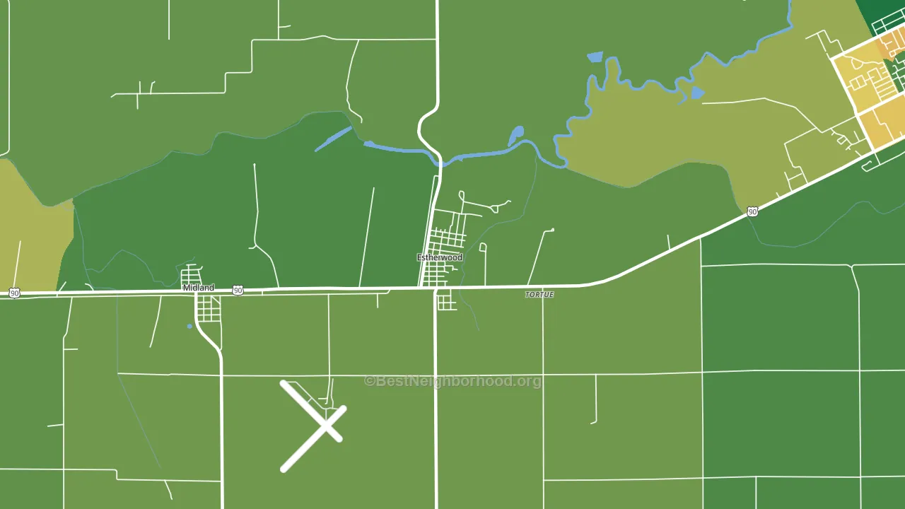 70534, LA block-group voter-turnout map