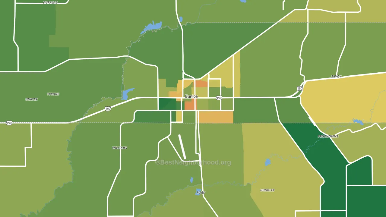 70535, LA block-group voter-turnout map