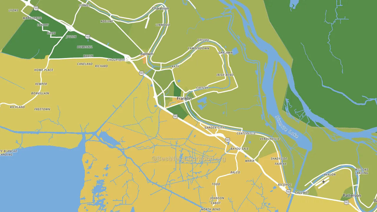 70538, LA block-group voter-turnout map
