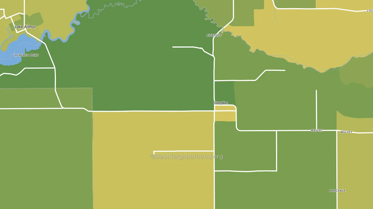 70542, LA block-group voter-turnout map