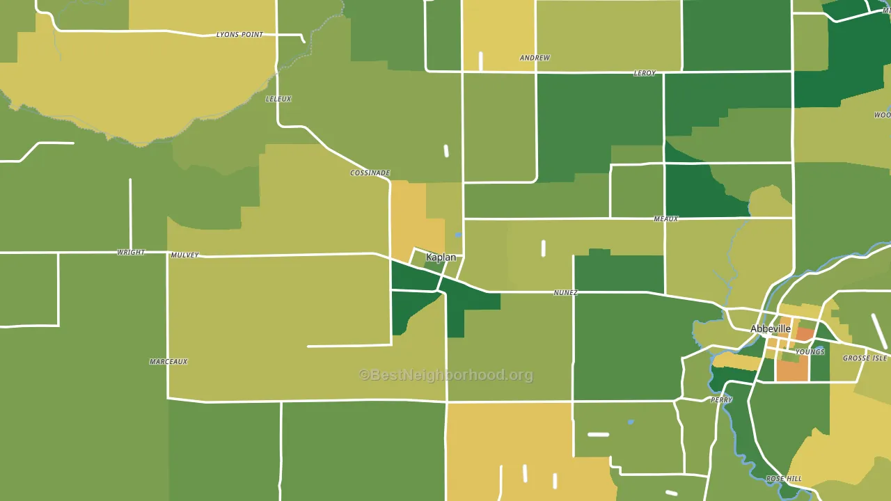 70548, LA block-group voter-turnout map