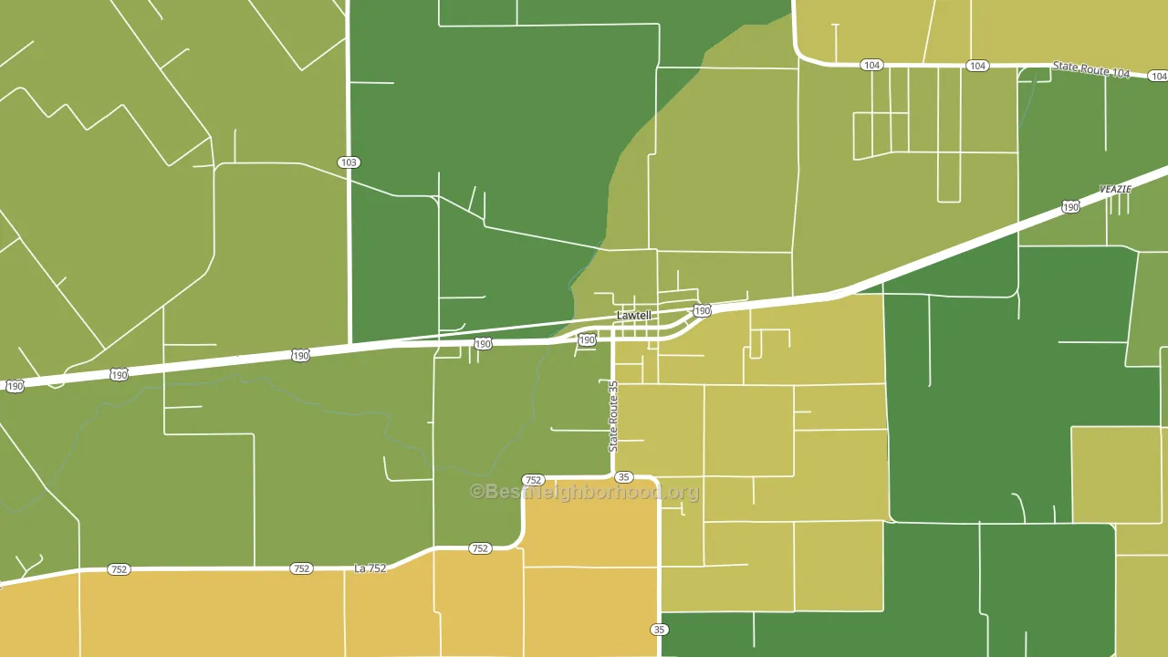 70550, LA block-group voter-turnout map