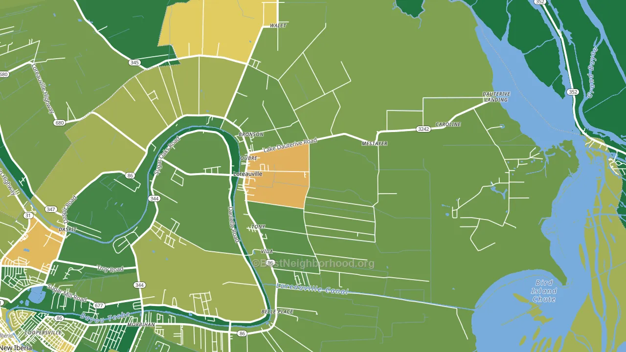 70552, LA block-group voter-turnout map