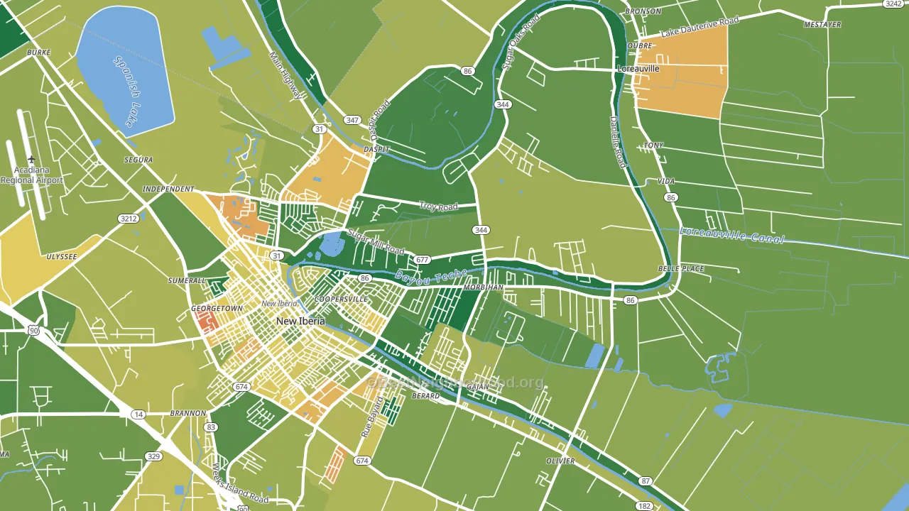 70563, LA block-group voter-turnout map