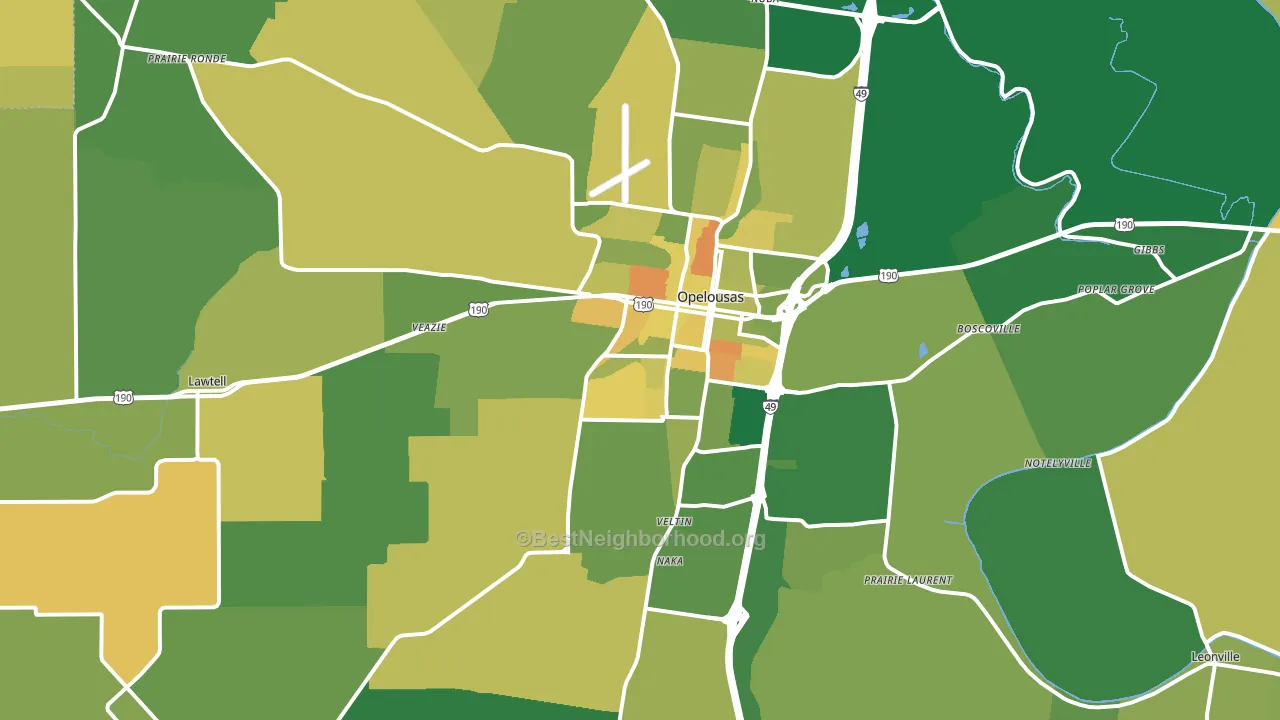 70570, LA block-group voter-turnout map