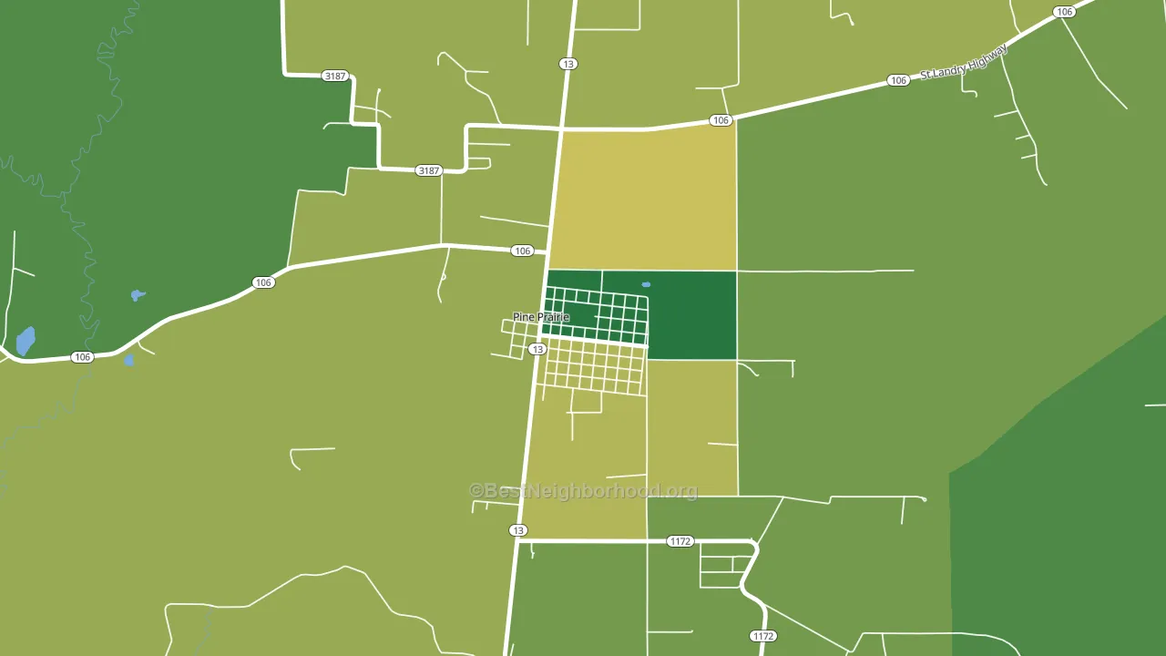 70576, LA block-group voter-turnout map