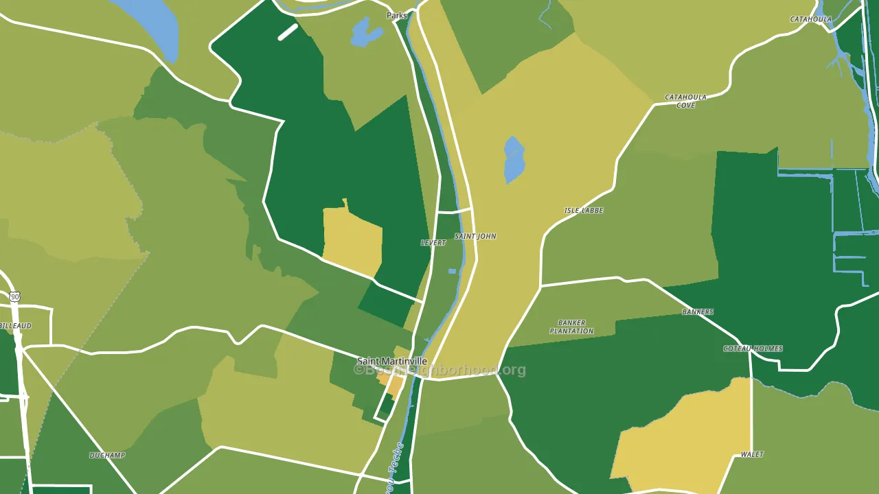 70582, LA block-group voter-turnout map