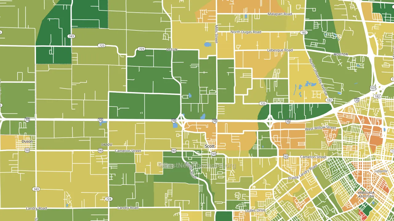 70583, LA block-group voter-turnout map