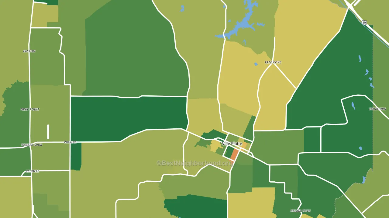 70586, LA block-group voter-turnout map