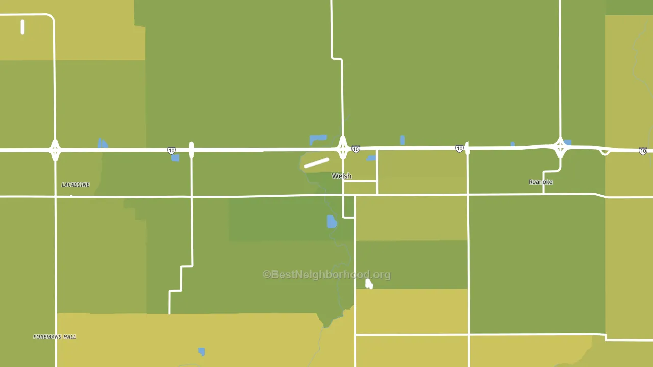 70591, LA block-group voter-turnout map