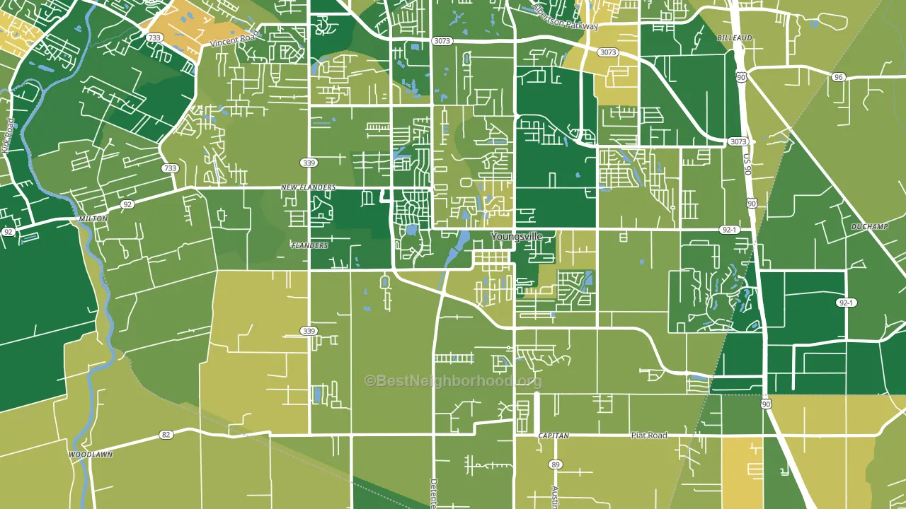 70592, LA block-group voter-turnout map