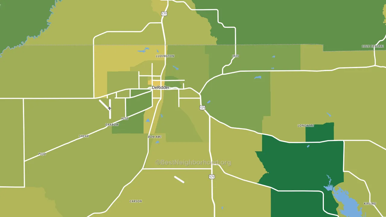 70634, LA block-group voter-turnout map