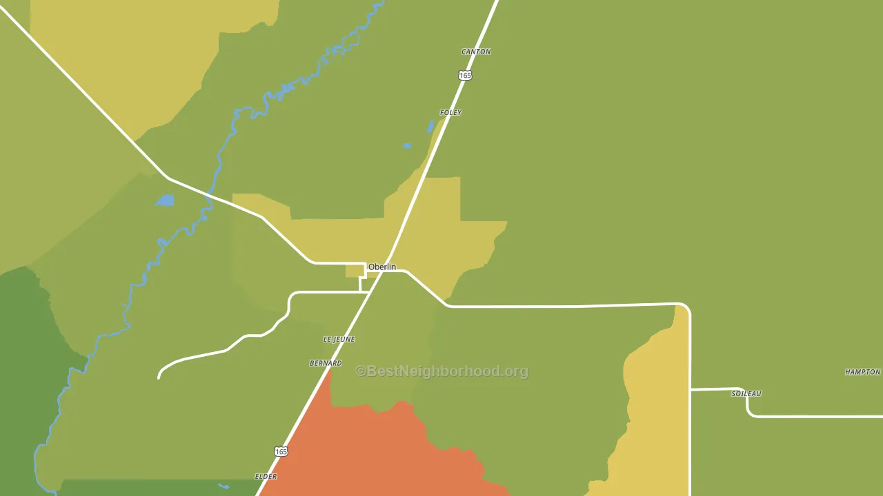 70655, LA block-group voter-turnout map
