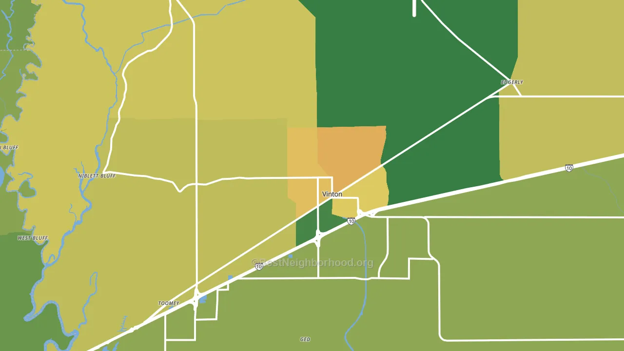 70668, LA block-group voter-turnout map