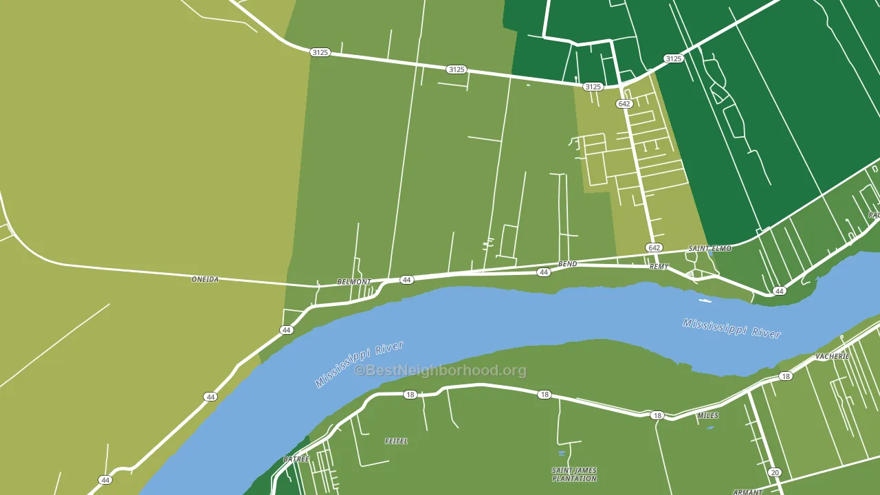 70743, LA block-group voter-turnout map