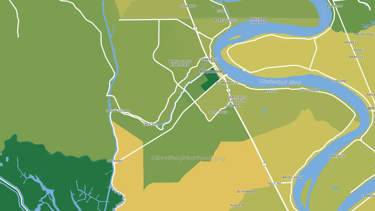 70764, LA block-group voter-turnout map
