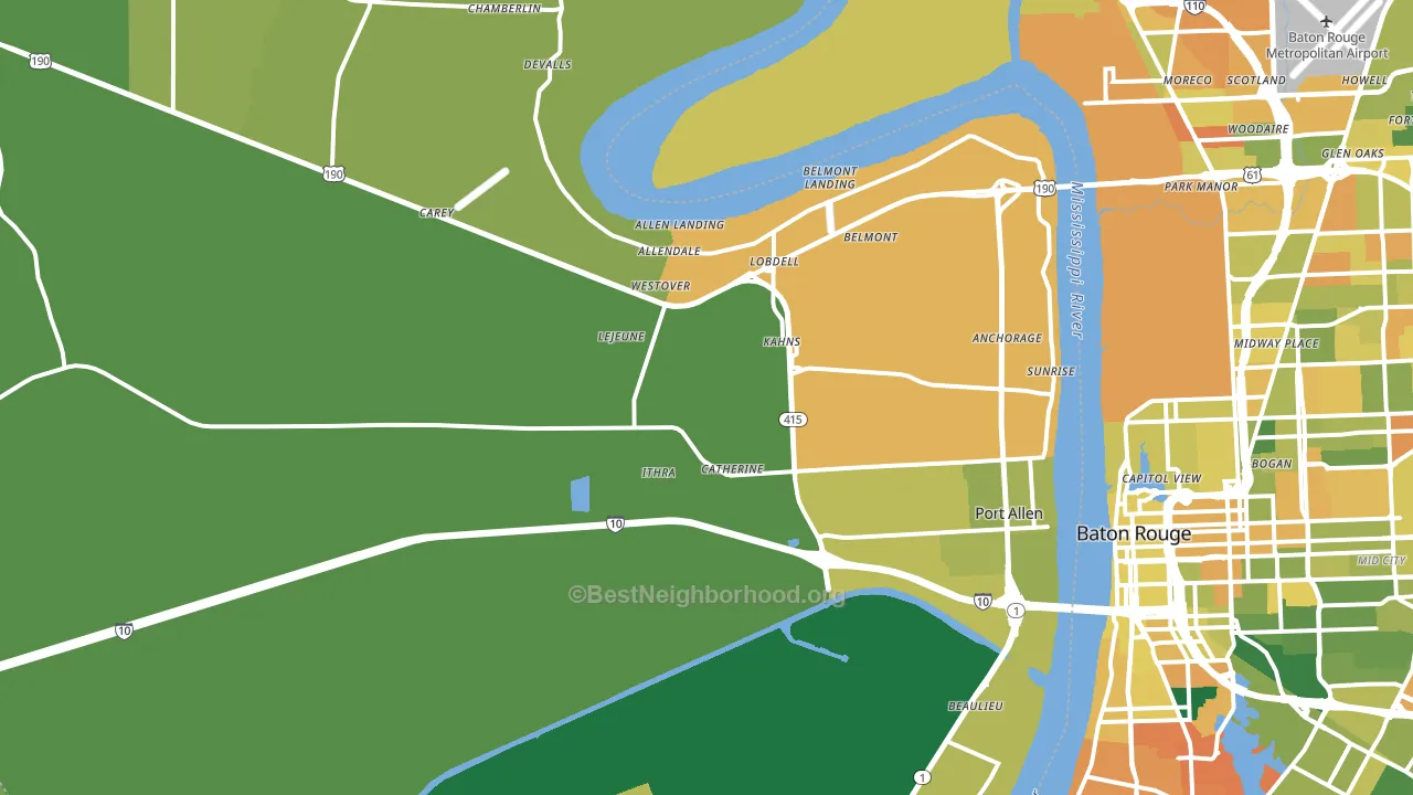 70767, LA block-group voter-turnout map