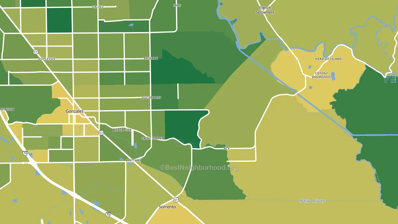70774, LA block-group voter-turnout map