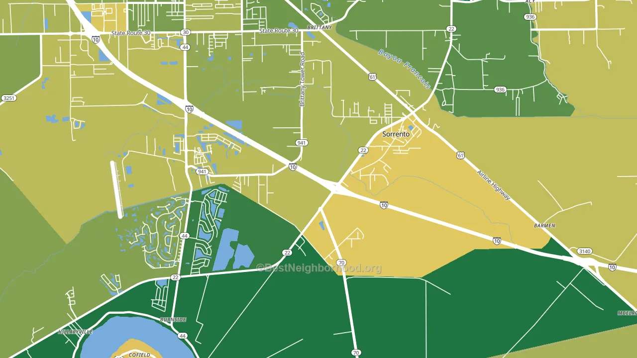 70778, LA block-group voter-turnout map