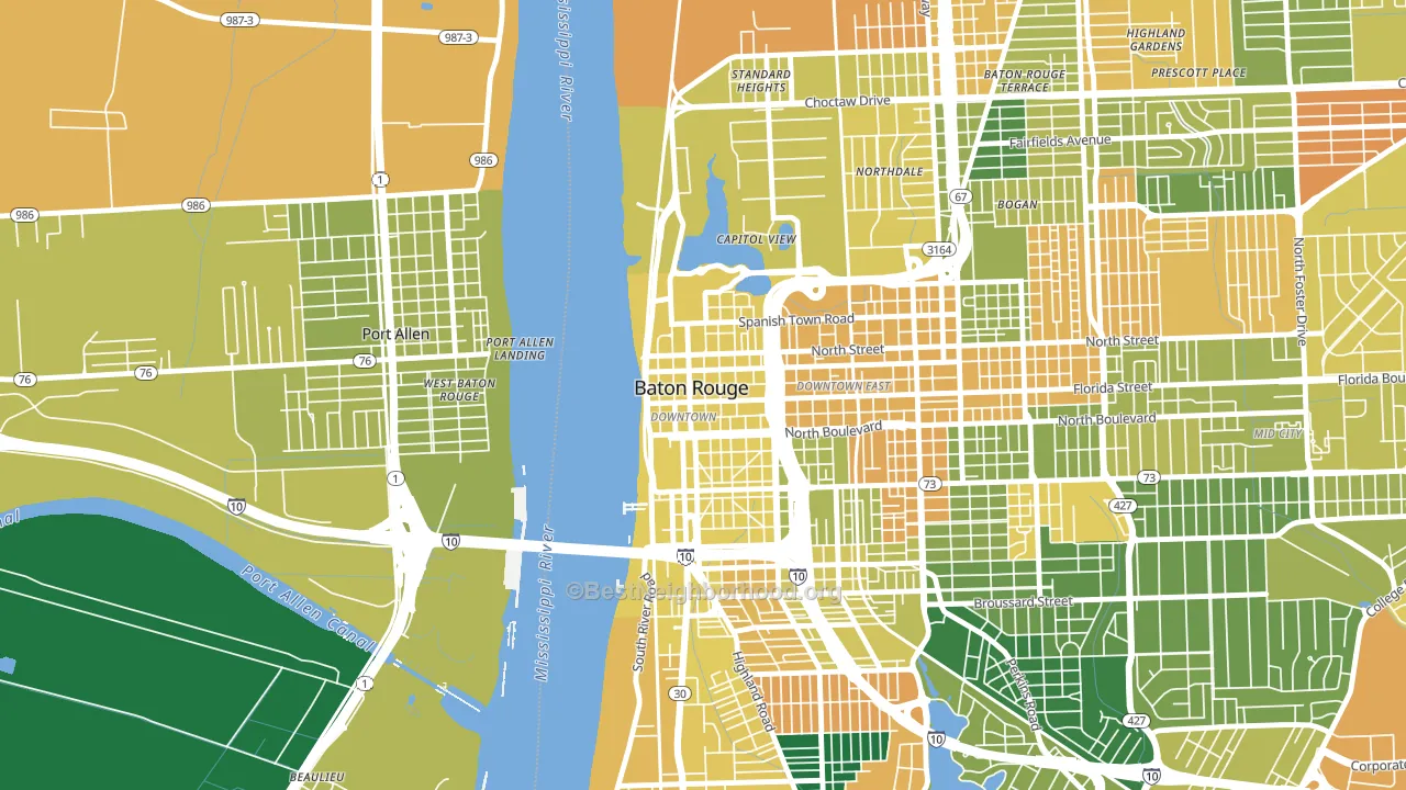 70801, LA block-group voter-turnout map