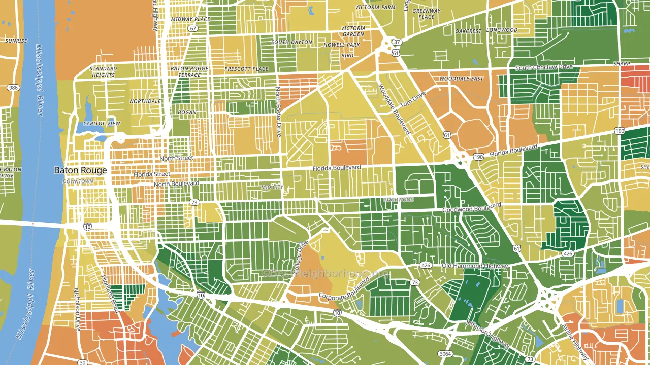 70806, LA block-group voter-turnout map