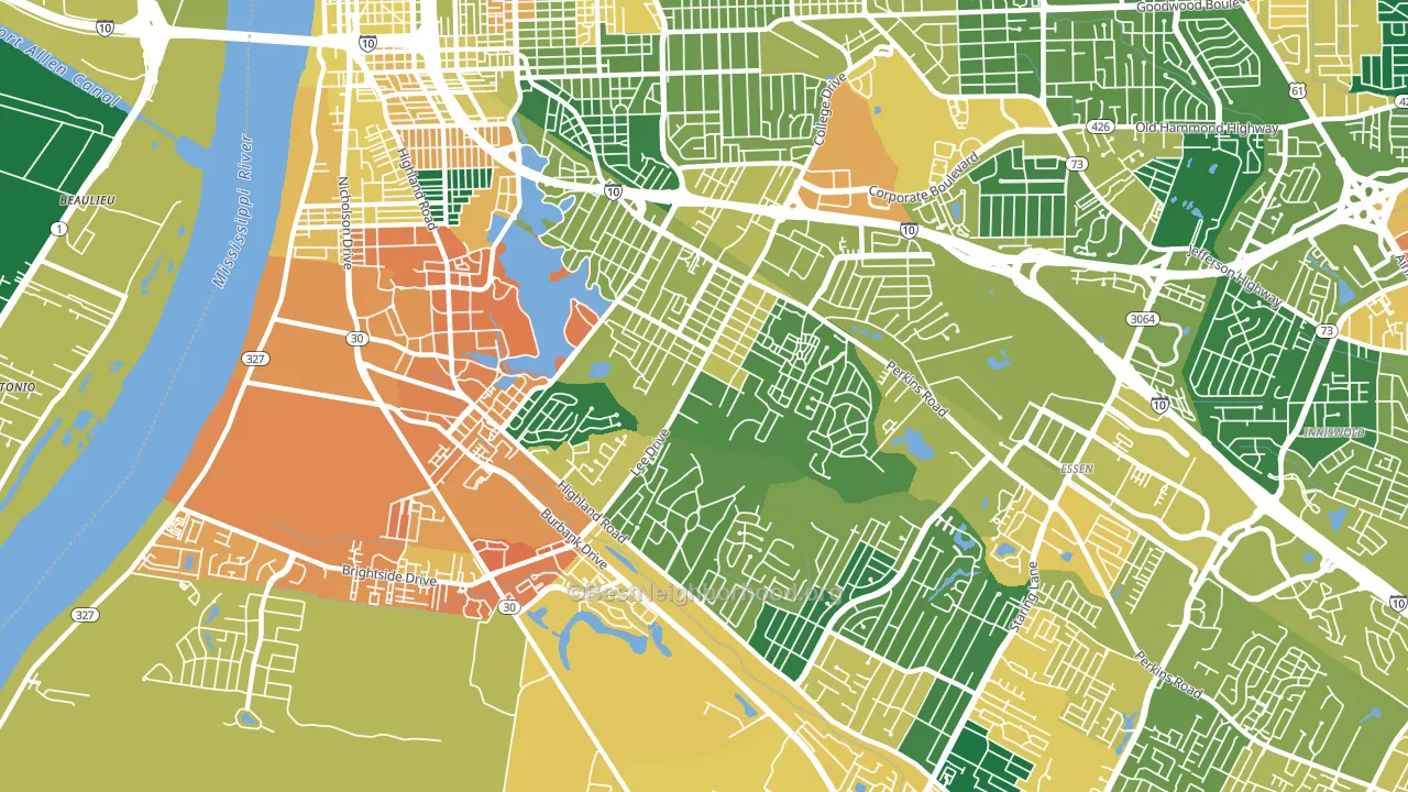 70808, LA block-group voter-turnout map