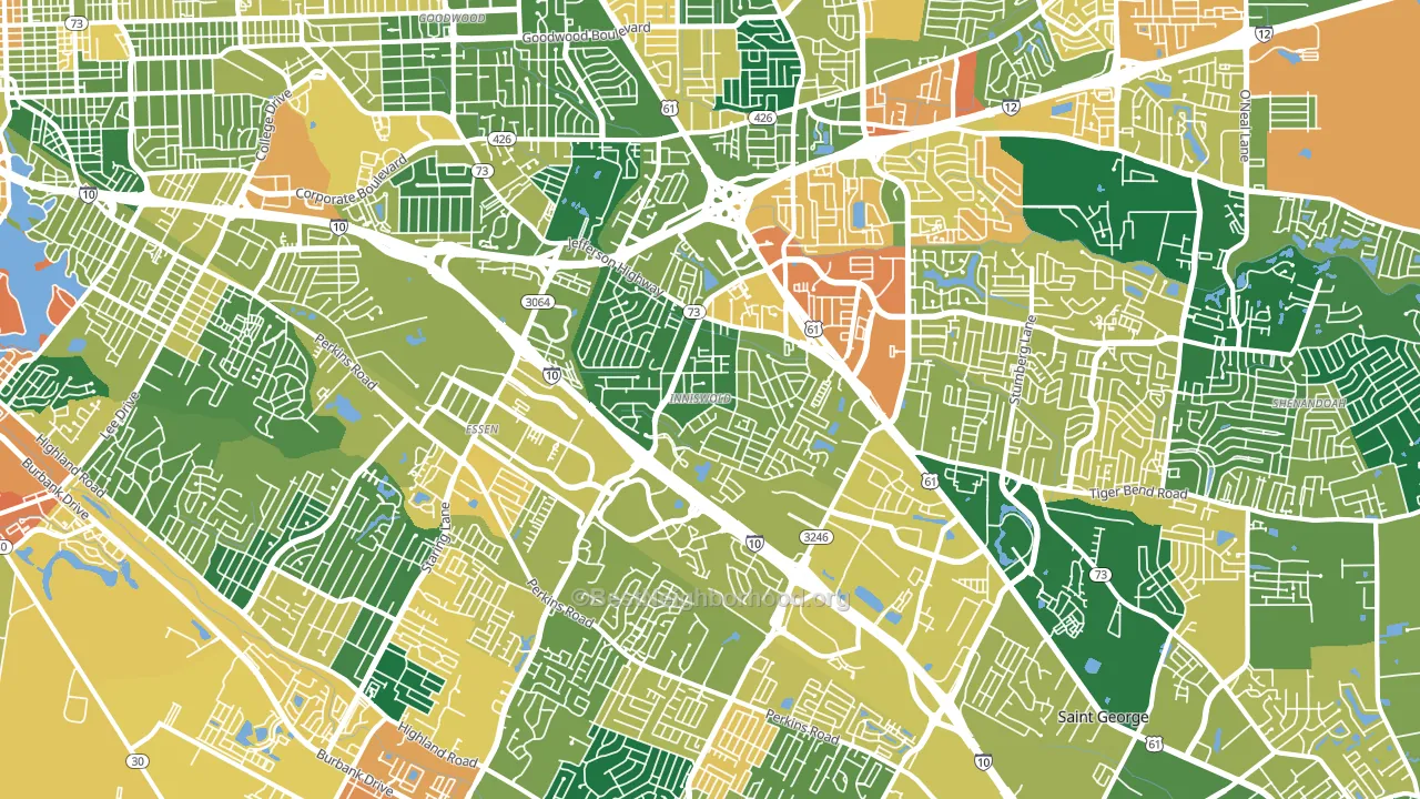 70809, LA block-group voter-turnout map