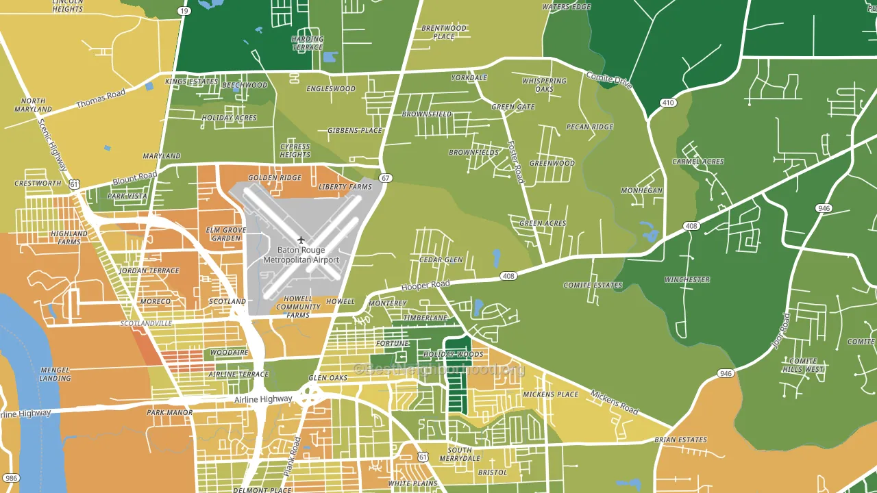 70811, LA block-group voter-turnout map