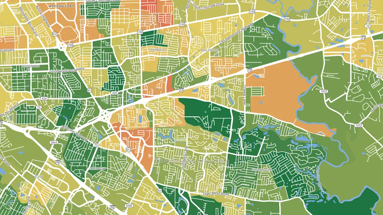 70816, LA block-group voter-turnout map