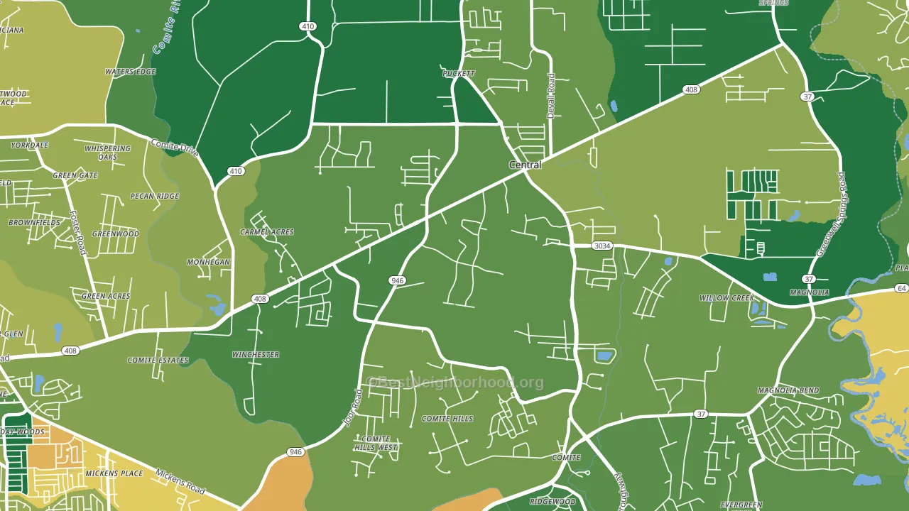 70818, LA block-group voter-turnout map