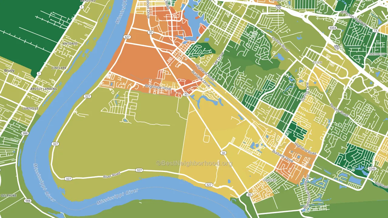70820, LA block-group voter-turnout map