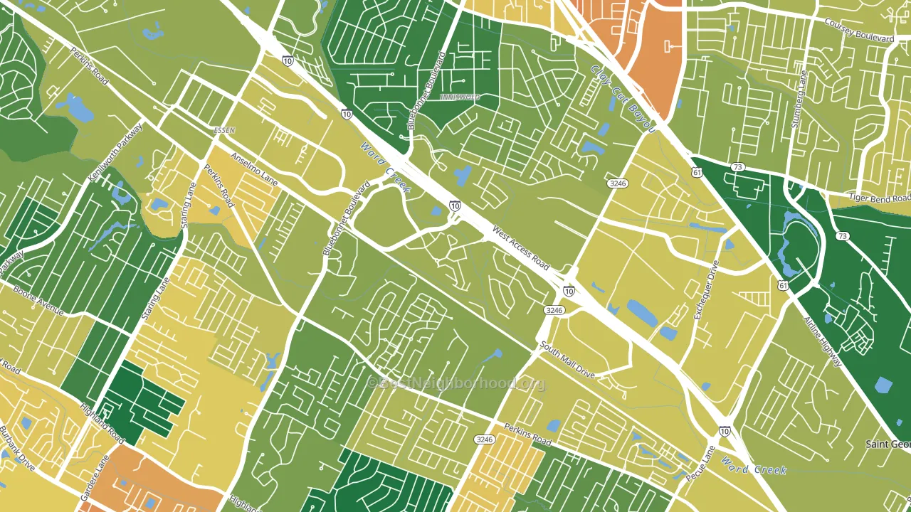 70836, LA block-group voter-turnout map