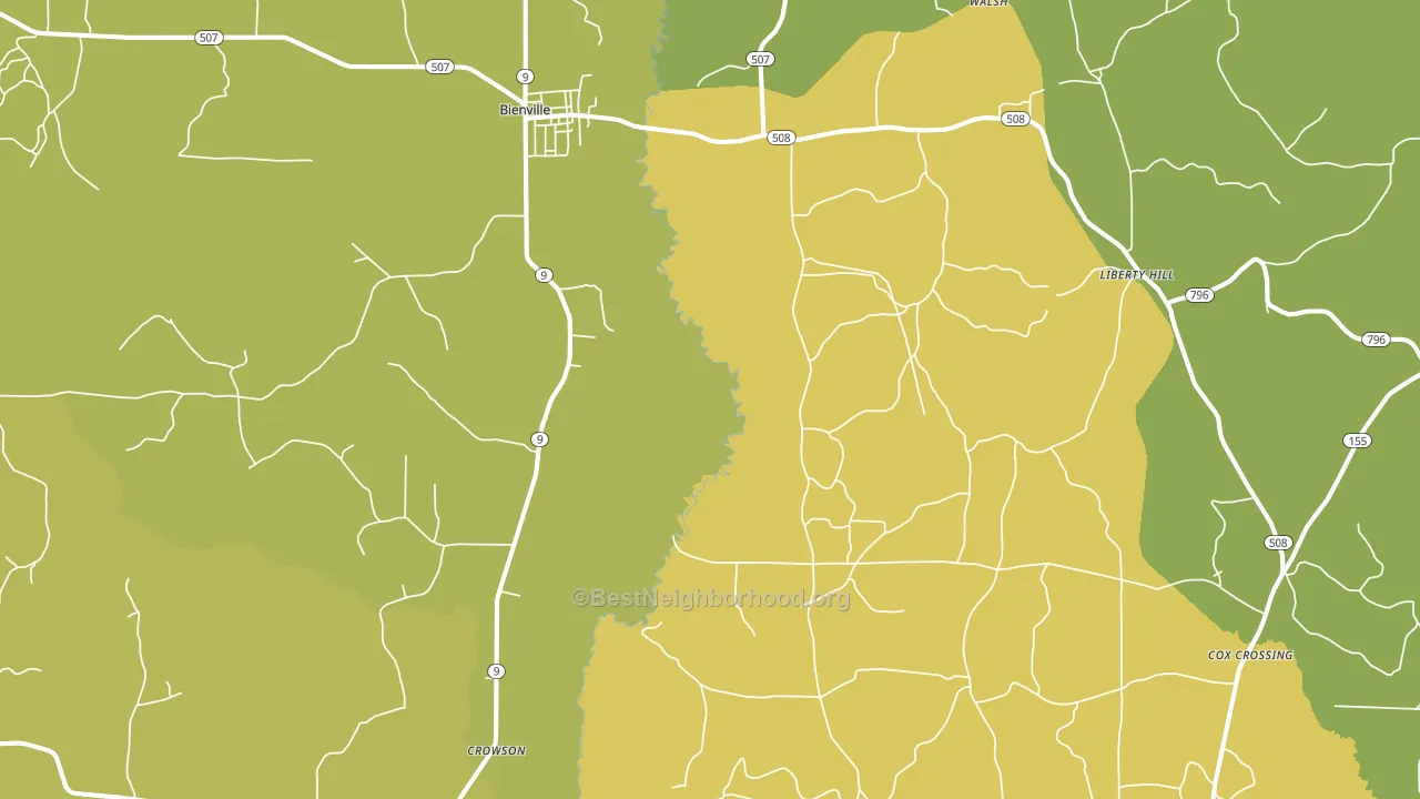 71008, LA block-group voter-turnout map
