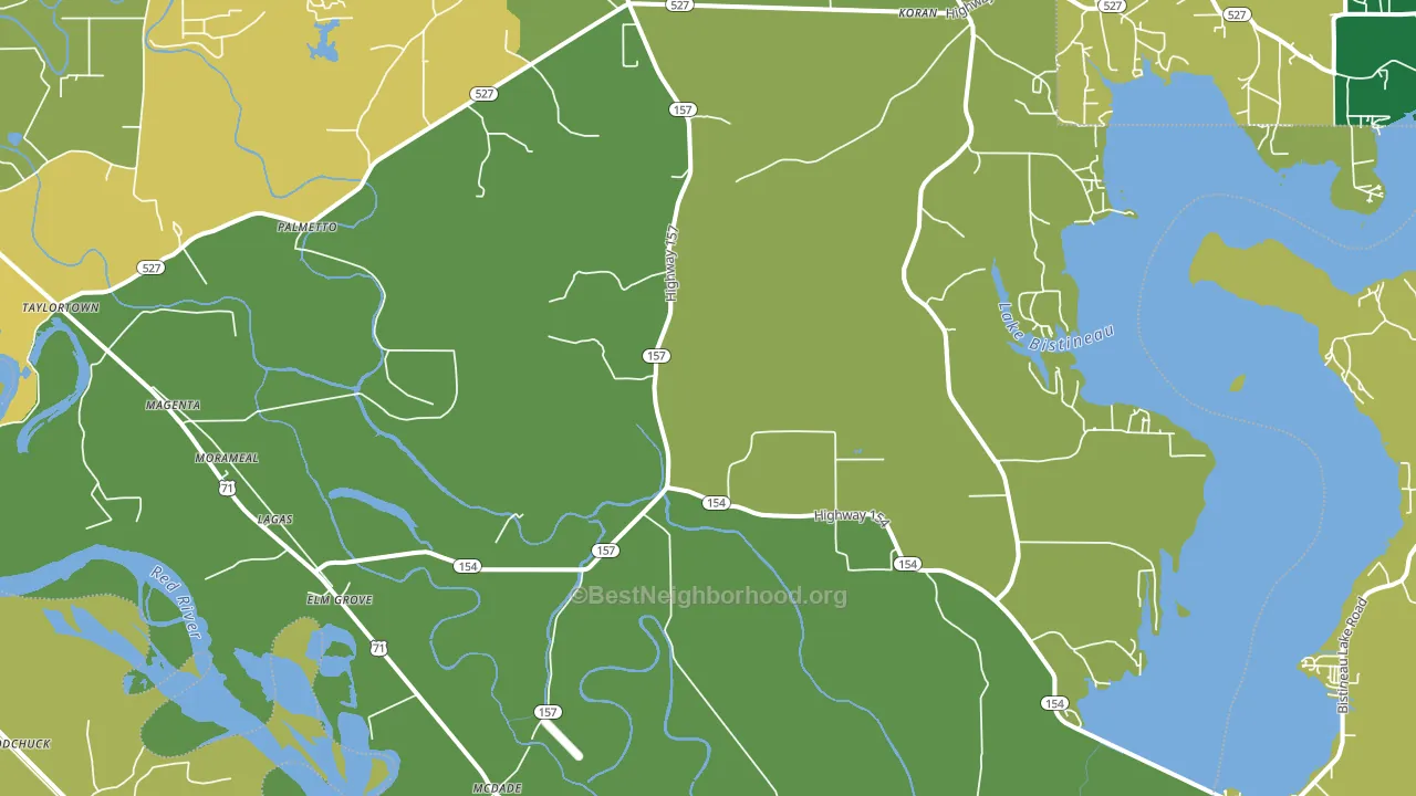 71051, LA block-group voter-turnout map