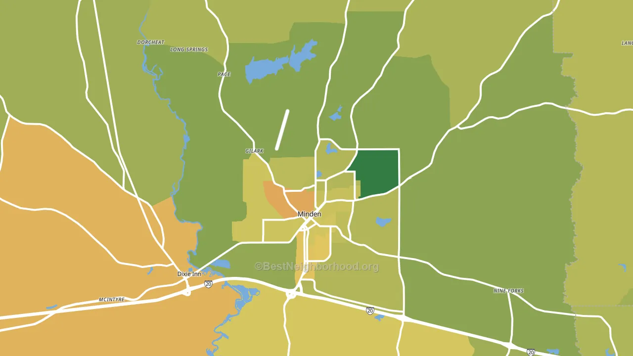 71055, LA block-group voter-turnout map