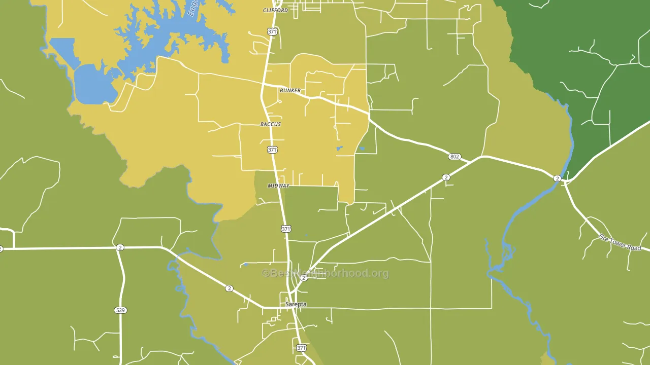71071, LA block-group voter-turnout map