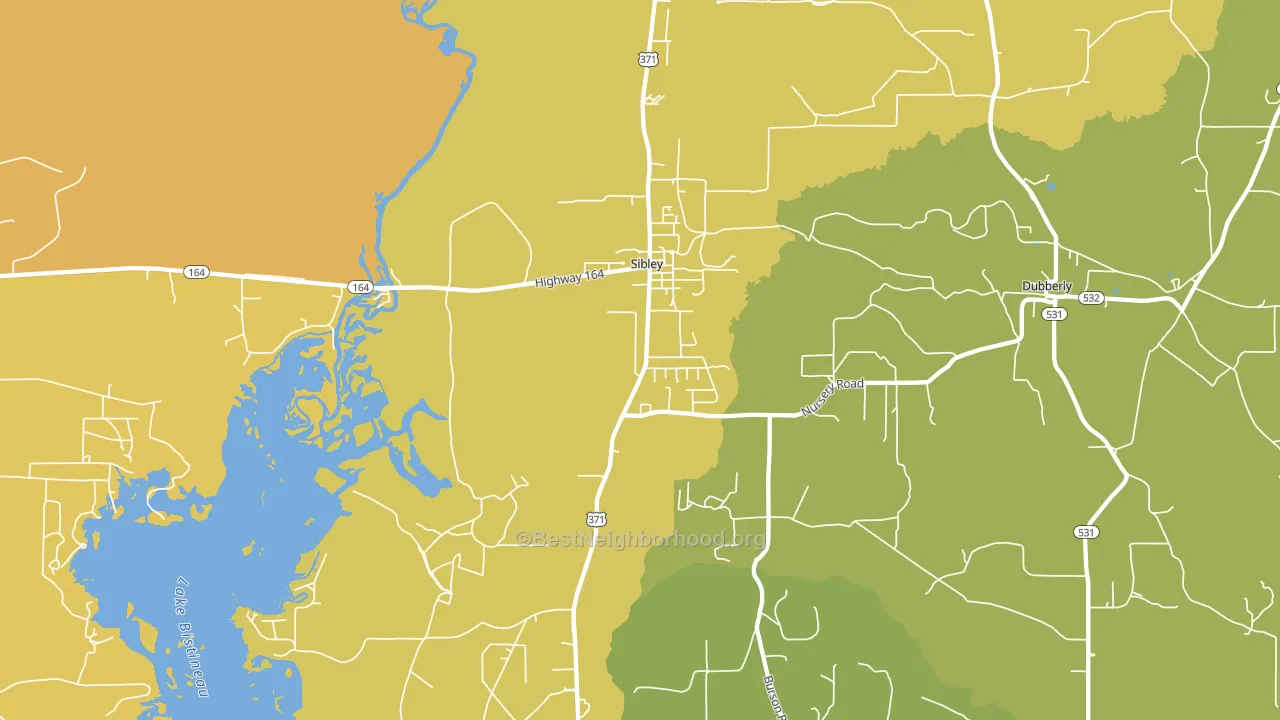 71073, LA block-group voter-turnout map