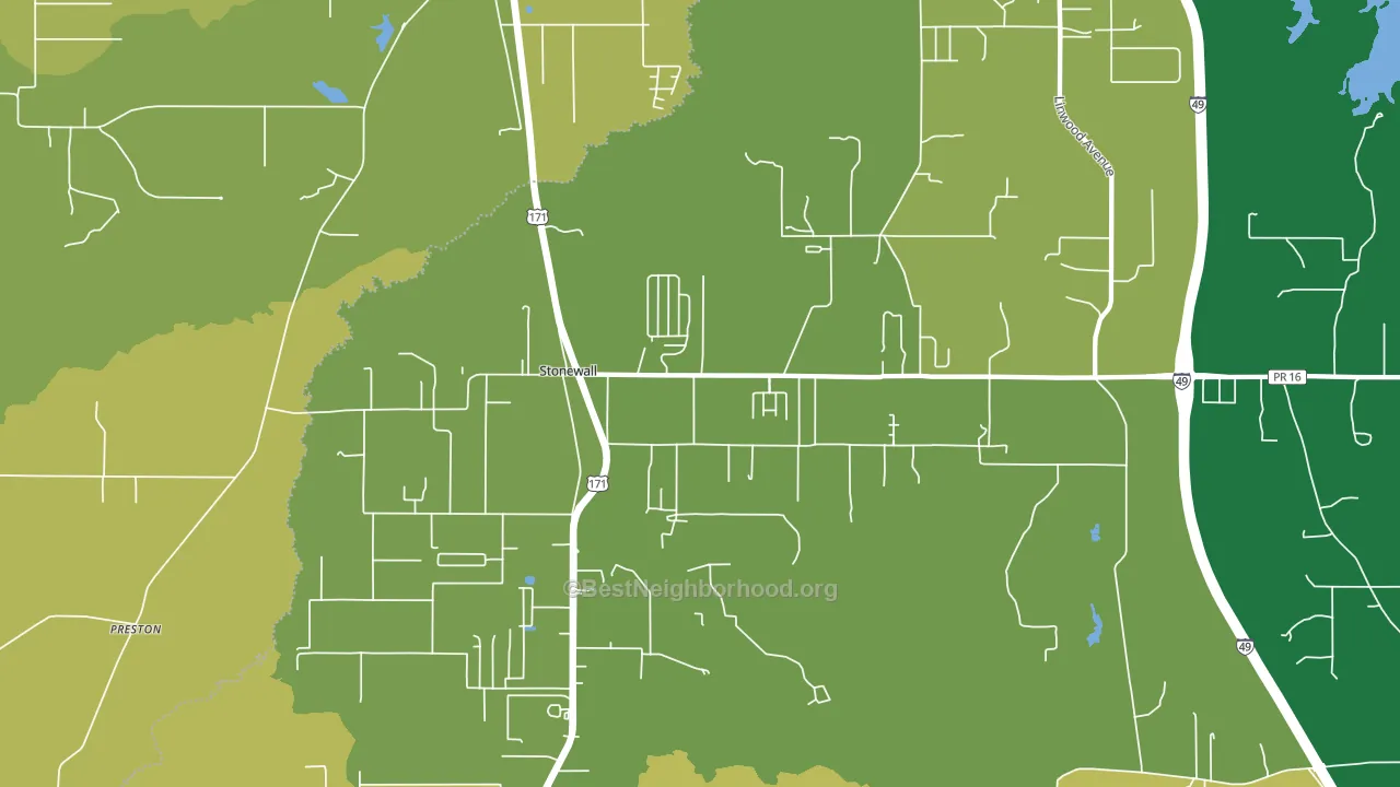 71078, LA block-group voter-turnout map